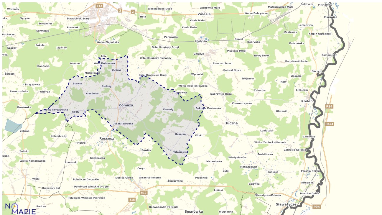 Mapa uzbrojenia terenu Łomaz